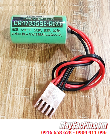 FDK CR17335SE-R (Zắc 4holes) ; Pin nuôi nguồn PLC FDK CR17335SE-R lithium 3v 2/3A 1800mAh, Xuất xứ NHẬT